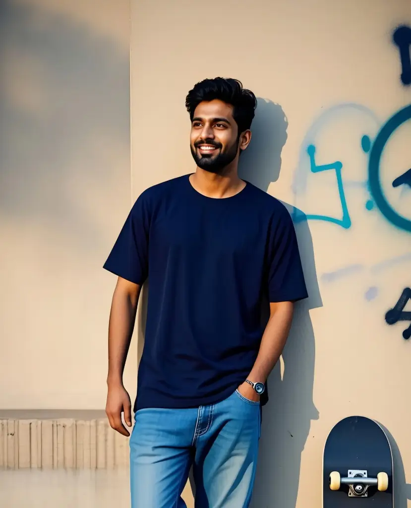 Klozee Premium Oversized Navy Blue T-Shirt